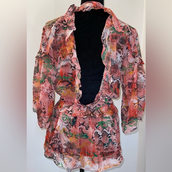 IRO RUFFLED OPEN BACK TOP - Picture 4 of 11